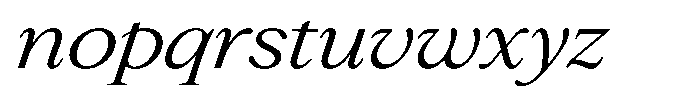 Slingora Expanded Italic Font LOWERCASE
