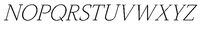 Slingora Extra Light Condensed Italic Font UPPERCASE