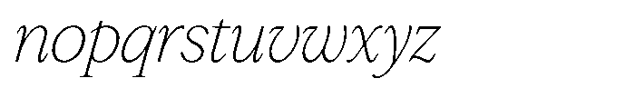 Slingora Extra Light Condensed Italic Font LOWERCASE