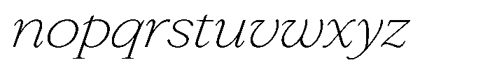 Slingora Extra Light Expanded Italic Font LOWERCASE