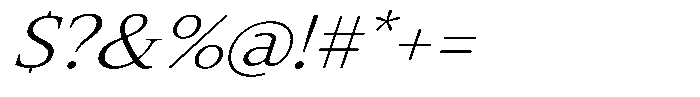 Slingora Light Expanded Italic Font OTHER CHARS