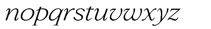 Slingora Light Expanded Italic Font LOWERCASE
