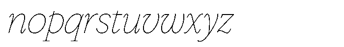Slingora Thin Condensed Italic Font LOWERCASE