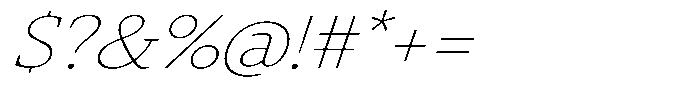 Slingora Thin Expanded Italic Font OTHER CHARS