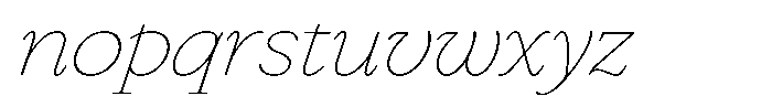 Slingora Thin Expanded Italic Font LOWERCASE