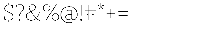 Slingora Thin Font OTHER CHARS