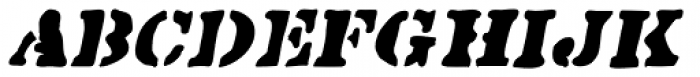 Sloppy Stencil Oblique JNL Font LOWERCASE
