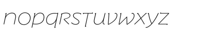 Slowglass Alt Thin Italic Font LOWERCASE