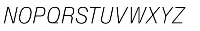 Slussen Condensed Extralight Italic Font UPPERCASE