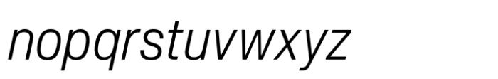 Slussen Condensed Light Italic Font LOWERCASE