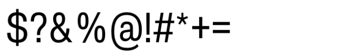 Slussen Condensed Regular Font OTHER CHARS