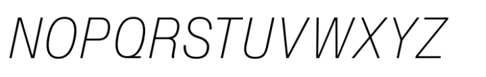 Slussen Condensed Thin Italic Font UPPERCASE