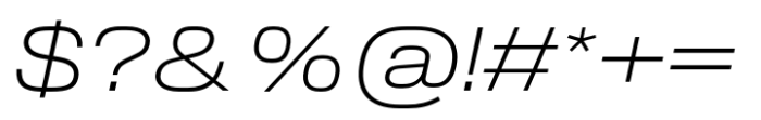 Slussen Expanded Extralight Italic Font OTHER CHARS