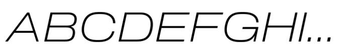 Slussen Expanded Extralight Italic Font UPPERCASE