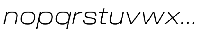 Slussen Expanded Extralight Italic Font LOWERCASE