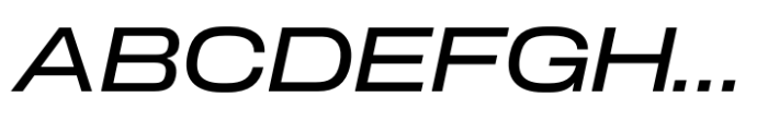 Slussen Expanded Medium Italic Font UPPERCASE