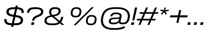 Slussen Expanded Regular Italic Font OTHER CHARS