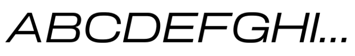 Slussen Expanded Regular Italic Font UPPERCASE