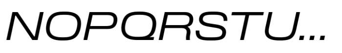 Slussen Expanded Regular Italic Font UPPERCASE
