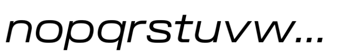 Slussen Expanded Regular Italic Font LOWERCASE