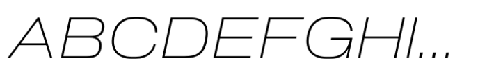 Slussen Expanded Thin Italic Font UPPERCASE