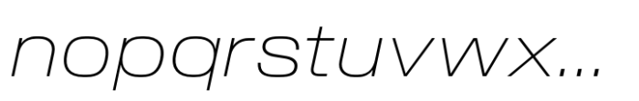 Slussen Expanded Thin Italic Font LOWERCASE