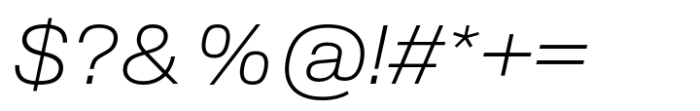 Slussen Extended Extralight Italic Font OTHER CHARS