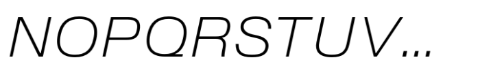 Slussen Extended Extralight Italic Font UPPERCASE