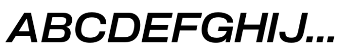 Slussen Extended Semibold Italic Font UPPERCASE