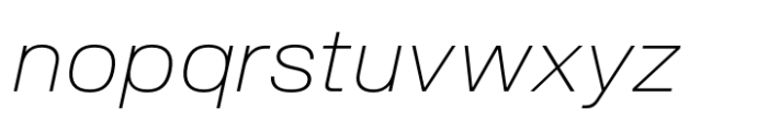 Slussen Extended Thin Italic Font LOWERCASE