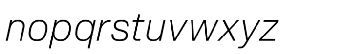 Slussen Extralight Italic Font LOWERCASE