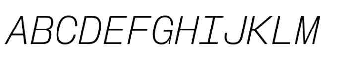 Slussen Mono Extralight Italic Font UPPERCASE