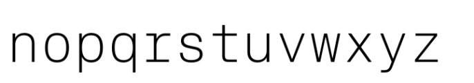 Slussen Mono Extralight Font LOWERCASE