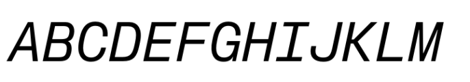 Slussen Mono Regular Italic Font UPPERCASE