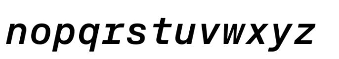 Slussen Mono Semibold Italic Font LOWERCASE