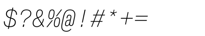 Slussen Mono Thin Italic Font OTHER CHARS