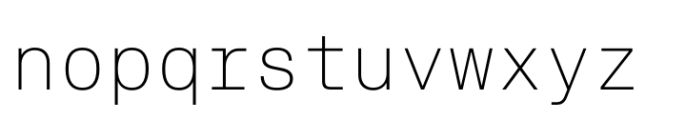 Slussen Mono Thin Font LOWERCASE