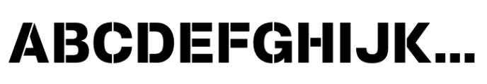 Slussen Stencil Black Font UPPERCASE