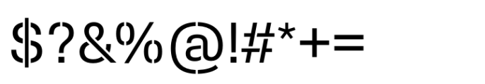 Slussen Stencil Regular Font OTHER CHARS