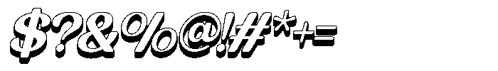 Slyzhee 3 D Oblique Font OTHER CHARS
