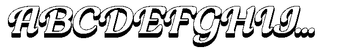 Slyzhee 3 D Oblique Font UPPERCASE