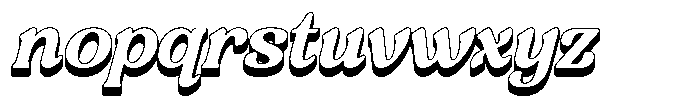 Slyzhee 3 D Oblique Font LOWERCASE