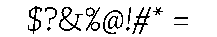 SlabFour BookItalic Font OTHER CHARS