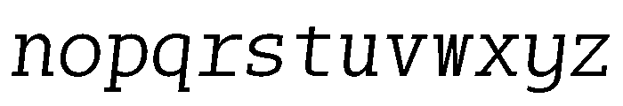 SlabMono Italic Font LOWERCASE