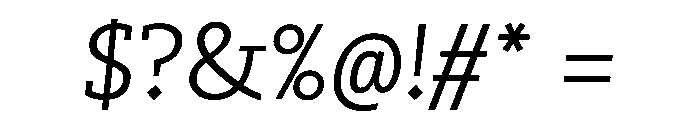 SlabOne Italic Font OTHER CHARS