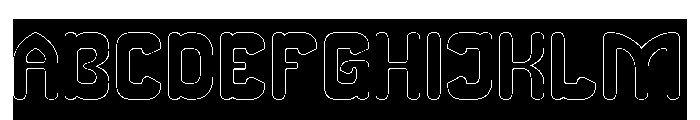 SMILING WAVE-Hollow-Inverse Font UPPERCASE