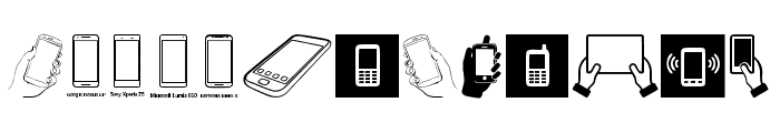 Smartphone Icons Font UPPERCASE