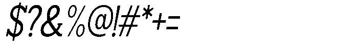 Smilant Condensed Slant Font OTHER CHARS