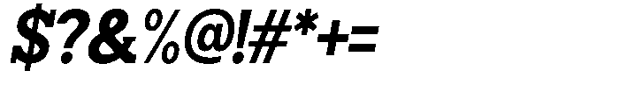 Smilant Extra Bold Semi Condensed Slant Font OTHER CHARS