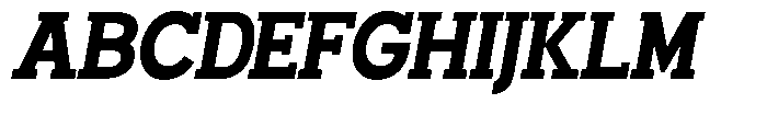 Smilant Extra Bold Semi Condensed Slant Font UPPERCASE
